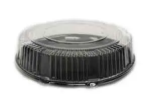 [388] CheckMate A916BLPET Serving Tray 16" Black Round With Dome Lid