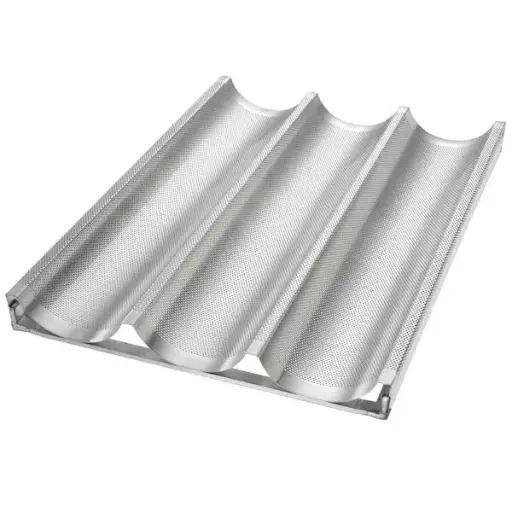 [2791] Chicago Metallic 49011 3 Moulds Baguette Bread Pan