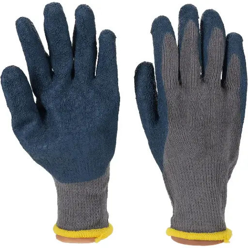 [3186] Cotton Working Gloves With Latex Coated - Medium