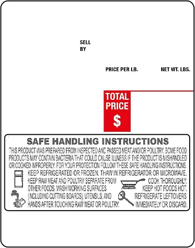 [626] DIGI 60mm X 80mm Scale Label With Safe Handling Print