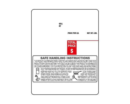 [626] DIGI 60mm X 80mm Scale Label With Safe Handling Print