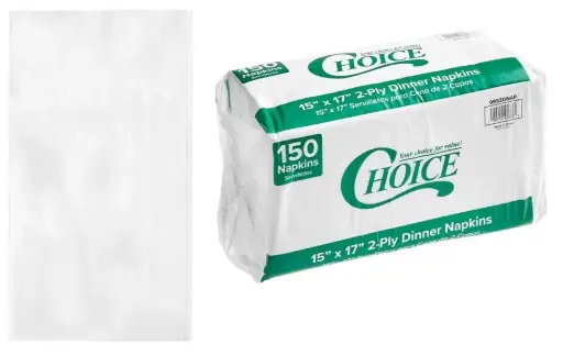 [4245] Dinner Napkin 15" X 17" 2Ply - White