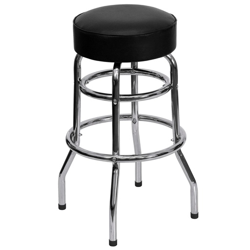 [4084] Double Ring Chrome Barstool