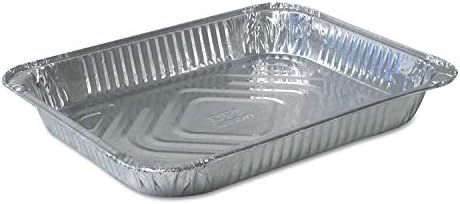 [2675] Durable Packaging 6132-100 Aluminum Foil Steam Table Pan Half Size Economy Gauge