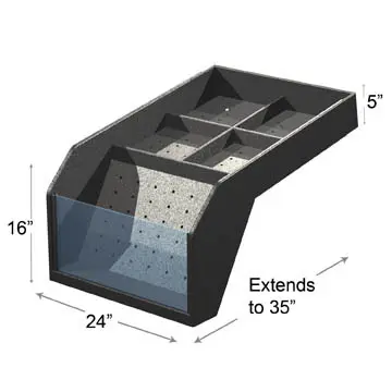 [2199] Extendable 5 Compartments Clear Front 6 Pocket Riser