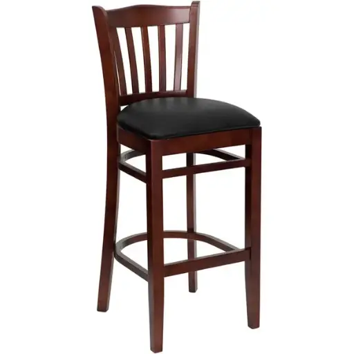[2473] Flash Furniture Bar Stool Wood Back and Vinyl Seat