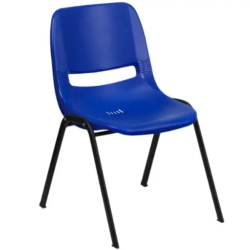 [4098] Flash Furniture RUT-EO1-BL-GG Shell Stack Chair Blue