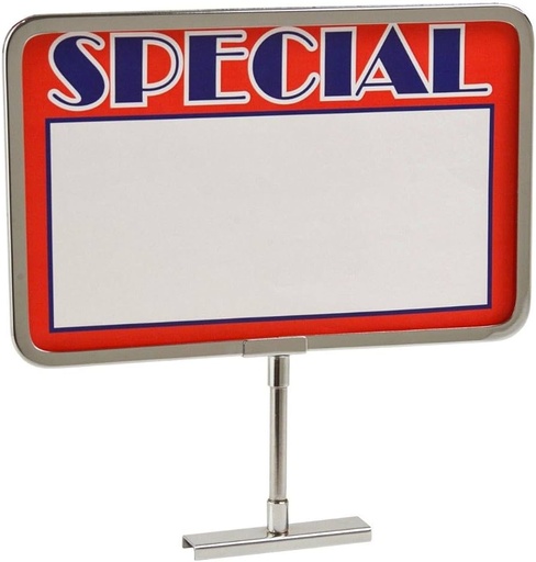 [3941] Flat Base Sign Frame Chrome 7" x 11"