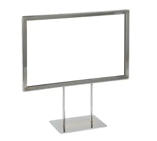 [3941] Flat Base Sign Frame Chrome 7" x 11"