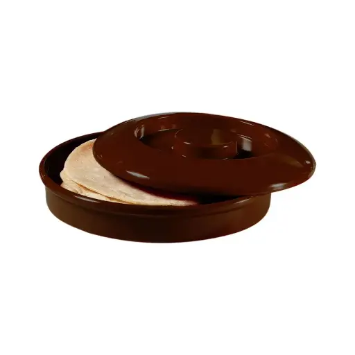 [4484] GET TS-800-BR Brown Melamine Tortilla Server with Lid