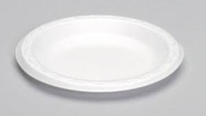 [4836] Genpak LAM06 6 Inch Round Laminated White Foam Plate