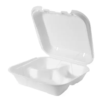 [4831] Genpak SN223VW To Go Box 3 Compartment Small 8X8X2.4