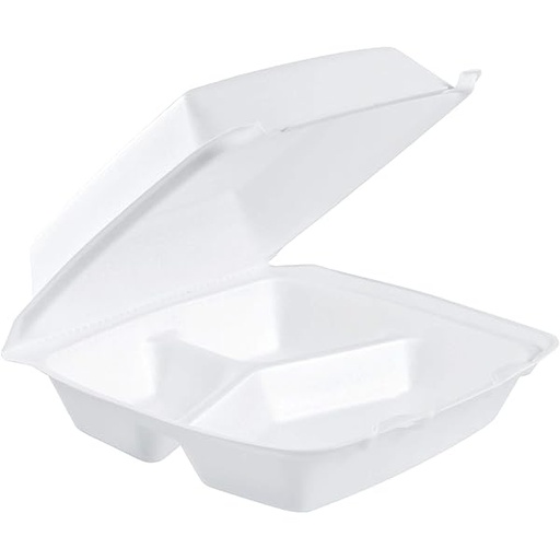 [4831] Genpak SN223VW To Go Box 3 Compartment Small 8X8X2.4