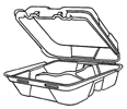 [3176] Genpak SN243VW To Go Box 3 Compartment Medium 8X8X3