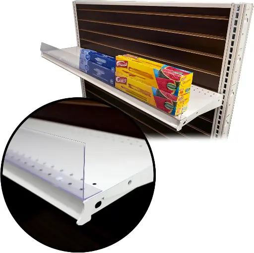 [3681] Gondola Shelf Center Divider 5 x 10 Clear Angle