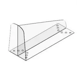 [3681] Gondola Shelf Center Divider 5 x 10 Clear Angle