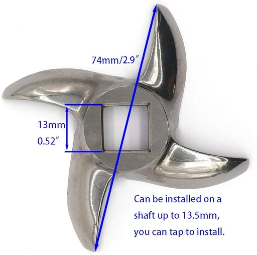 [3166] Grinder Knives #22 Euro Stainless Steel Cast