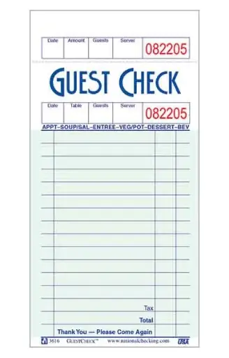 [151] Guest Check One Part 16 Line