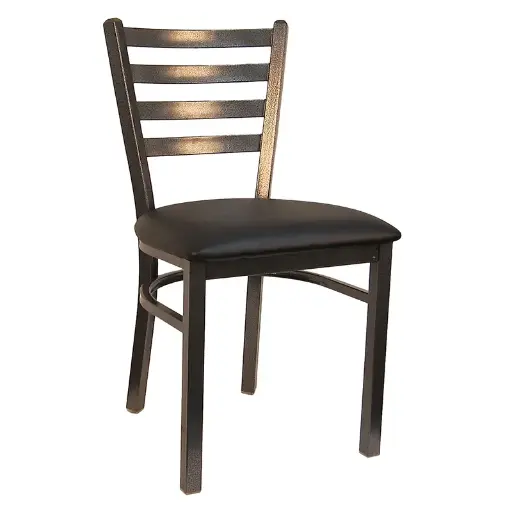 [4657] H&D 6147 Metal Chair with Black Vinyl Seat