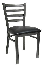 [4657] H&D 6147 Metal Chair with Black Vinyl Seat