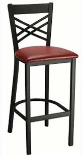 [4666] H&D 6159B Black Metal Wrinkle Back Bar Stool with Vinyl Seat
