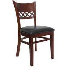 [4078] H&D 8630 Mahogany Lattice Back Wood Chair