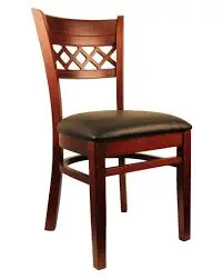 [4078] H&D 8630 Mahogany Lattice Back Wood Chair