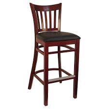 [4659] H&D 8642B Wood Bar Stool with Black Vinyl Seat