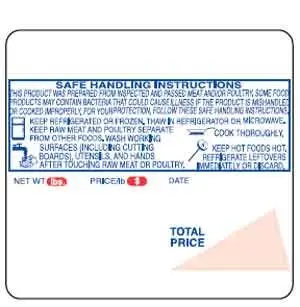 [4827] Ishida 64mm X 59mm UPC With Safe Handling Print Label