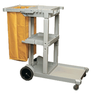 [2708] Janitorial Cart 3 Tier with Yellow Bag