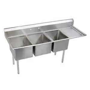 [4134] KTI CON-3-DR Sinks 3 Compartment Right