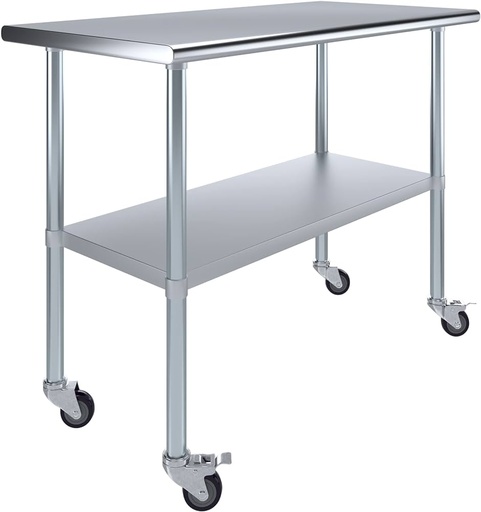 [2035] Mobile Metal Produce Table 22" x 44" x 50"