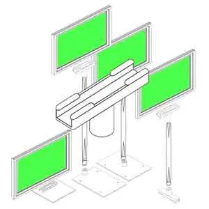 [275] Modular Sign Holder Stem Mounts 3" x 1"