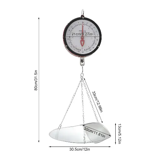[1635] OMCAN DHS10KG22LB 22 Lbs Hanging Scale Two Dial