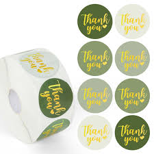 [682] PAID THANK YOU Dayglo Green Round Label Sticker