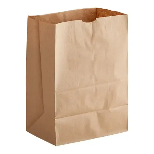 [3149] Paper Bag 1/8 BBL Short Brown Natural Kraft