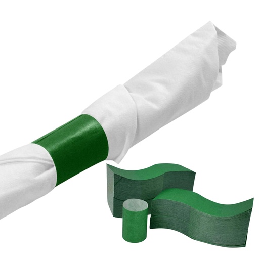 [4212] Paper Napkin Band 1.5" X 4.5" Green