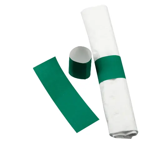 [4212] Paper Napkin Band 1.5" X 4.5" Green