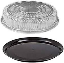 [4554] Party Platter 12" Black Round
