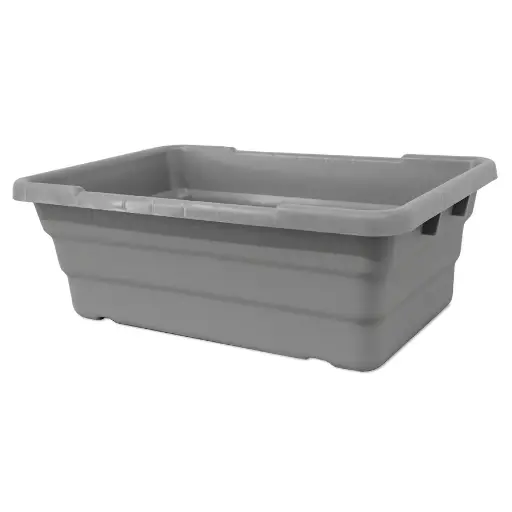 [5120] Plastic Lug Gray 17" x 34" x 10" w/HD