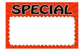 [280] Price Card SPECIAL 5 X 7 RED 100