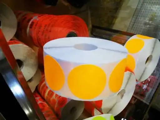 [1475] Round Label Sticker 1.5" Diameter Orange