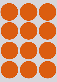 [1475] Round Label Sticker 1.5" Diameter Orange
