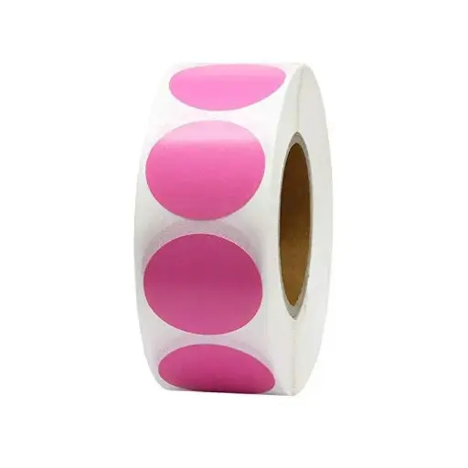 [1476] Round Label Sticker 1.5" Diameter Pink