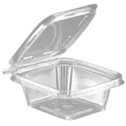 [4206] Safe T-Fresh TS12 Tamper Evident 12 Oz Plastic Clear Hinged Container