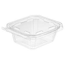 [4206] Safe T-Fresh TS12 Tamper Evident 12 Oz Plastic Clear Hinged Container