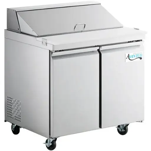 [1464] Sandwich Prep Table 2 Doors Stainless Steel