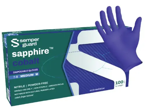 [3424] Sempermed Powder Free Blue Nitrile Glove Large