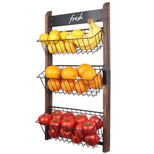 [2069] Slant Back Rack for Vegetable Wall 8" x 24"