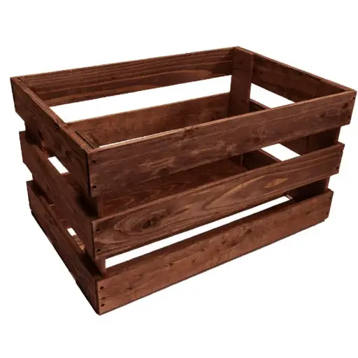 [2278] Stained Wood Crate 20" x 13.5"